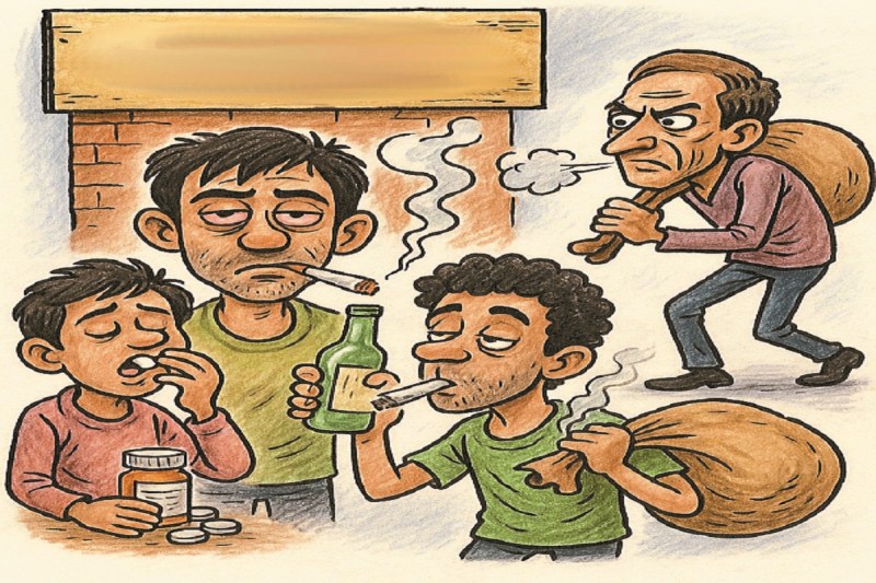 गली-नुक्कड़ में खुलेआम बिक रहा नशे के सामान (Photo source- Patrika)