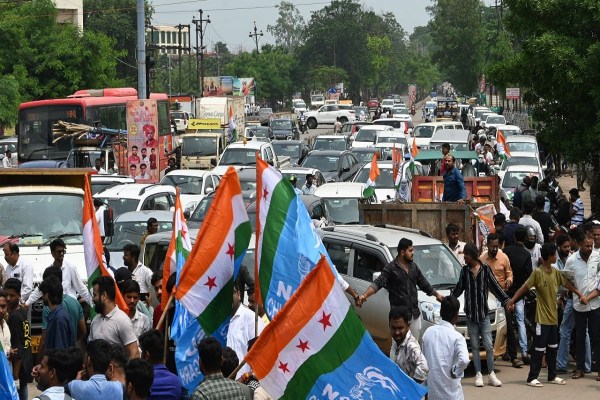 छत्तीसगढ़ में कांग्रेस की आर्थिक नाकाबंदी (फोटो सोर्स- पत्रिका)