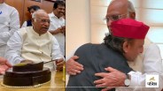 Akhilesh hugged Kharge and wished him on his birthday