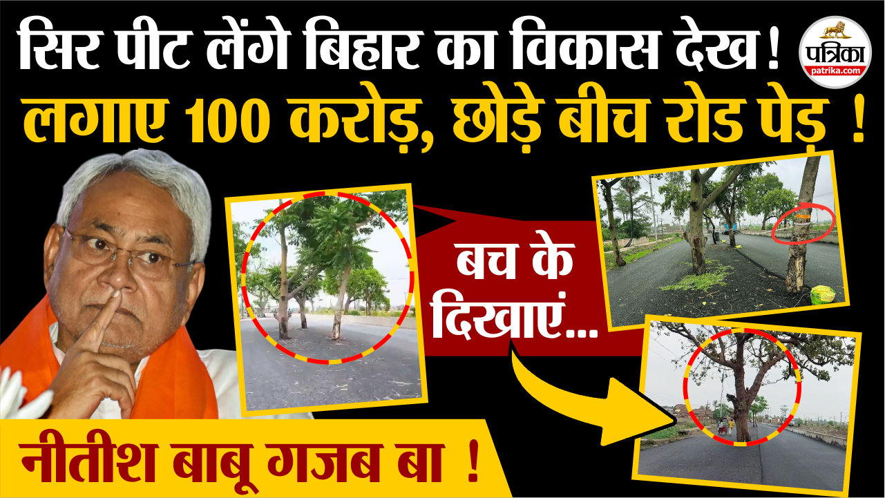 100 करोड़ में बनवाई सड़क ! बीच सड़क ही छोड़ दिए पेड़ ! नीतीश बाबू गजब बा..!
|Bihar Road Trees