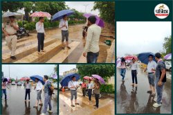 जयपुर में बारिश जारी, पेंट फोल्ड कर छत्ता पकड़ मैदान में उतरे कलक्टर, सामने आए
यह हालात, देखें Photos.. - image