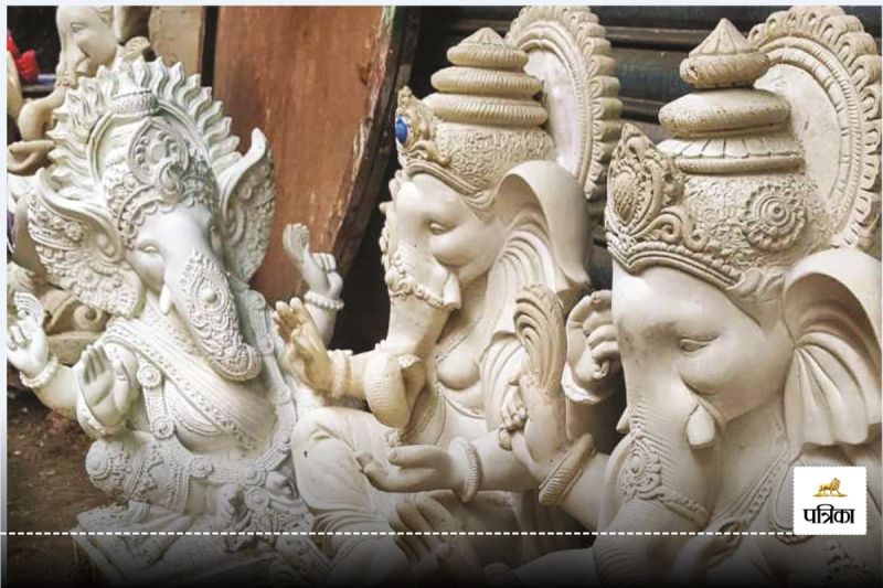 पीओपी की मूर्तियों पर प्रतिबंध (फोटो सोर्स- पत्रिका)