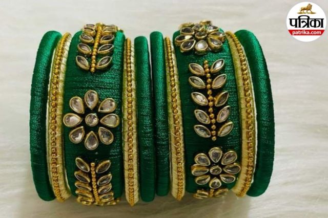 Fashionable green bangles for Indian festivals