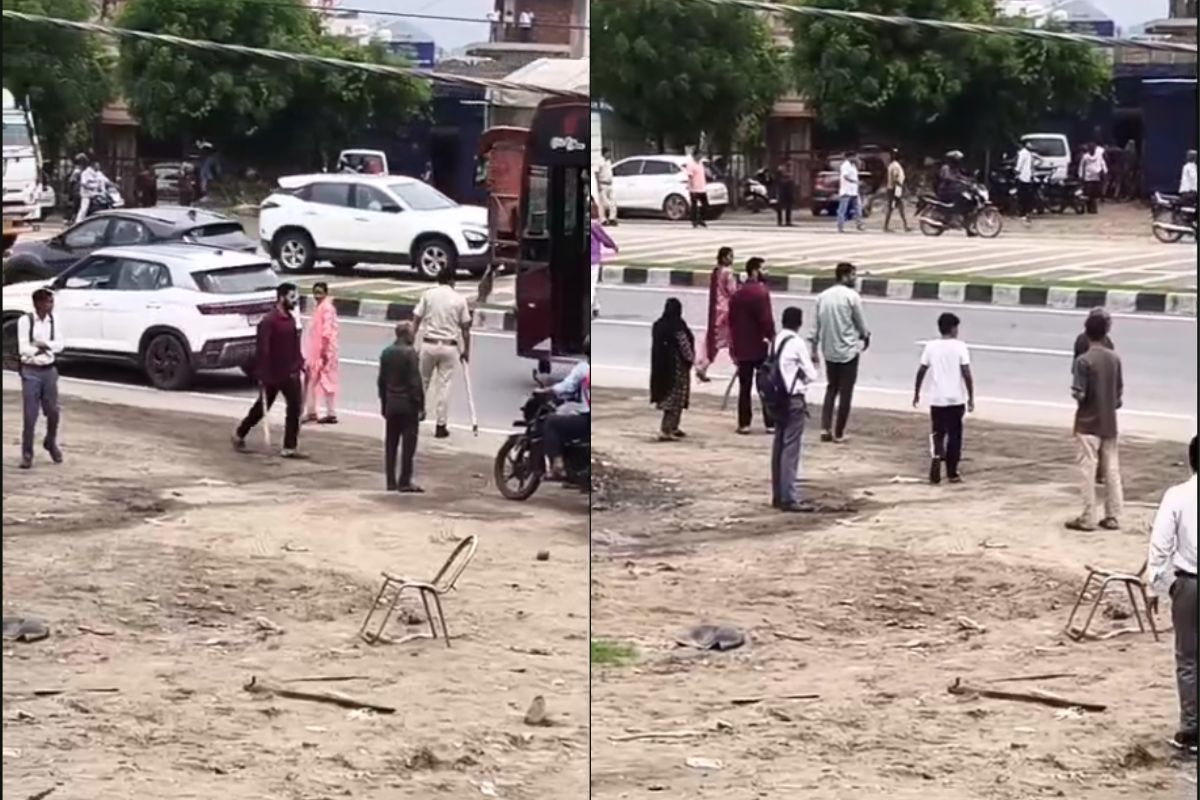 दौसा में NH-21 पर लाठी-भाटा जंग, महिलाओं ने भी जमकर भांजी लाठियां, वाहन चालकों
में मची अफरा-तफरी