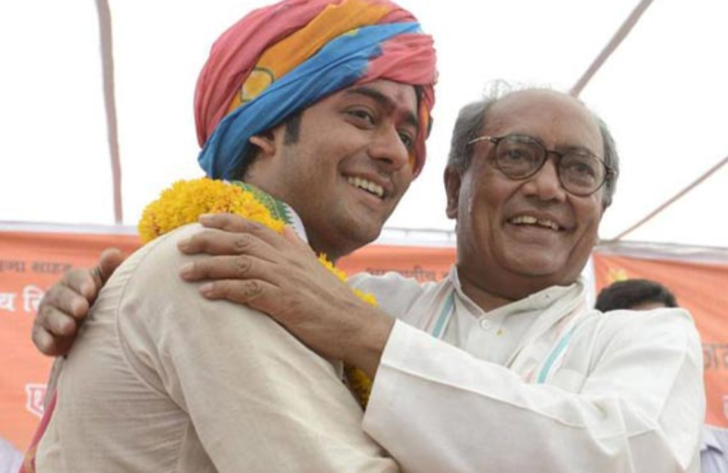 Digvijay Singh wished his MLA son Jaivardhan on his birthday a day before