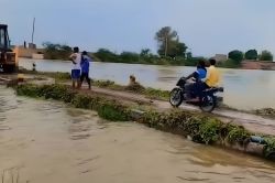 Hanumangarh: घग्घर नदी मार रही उफान, याद दिला रही 1995 की घटना, पाकिस्तान की तरफ
तेजी से बढ़ रहा पानी - image