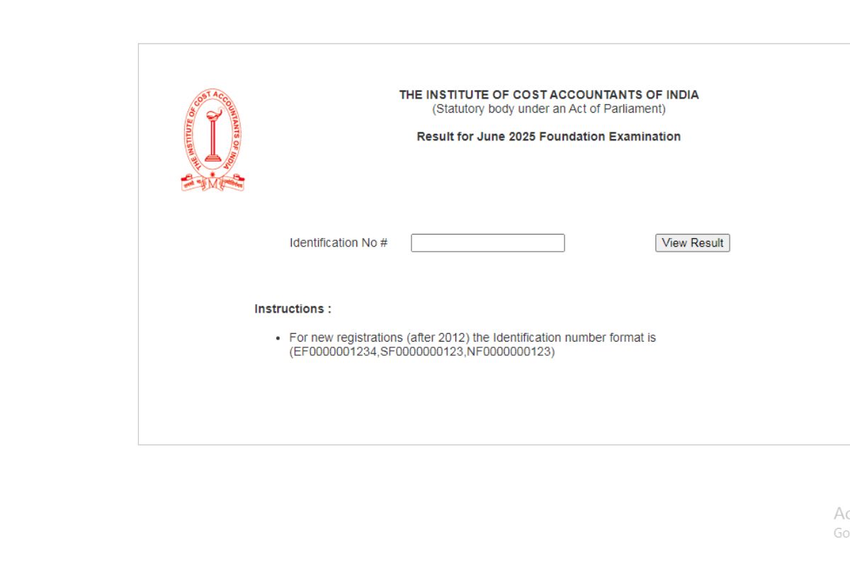 ICMAI CMA Foundation Results Released
