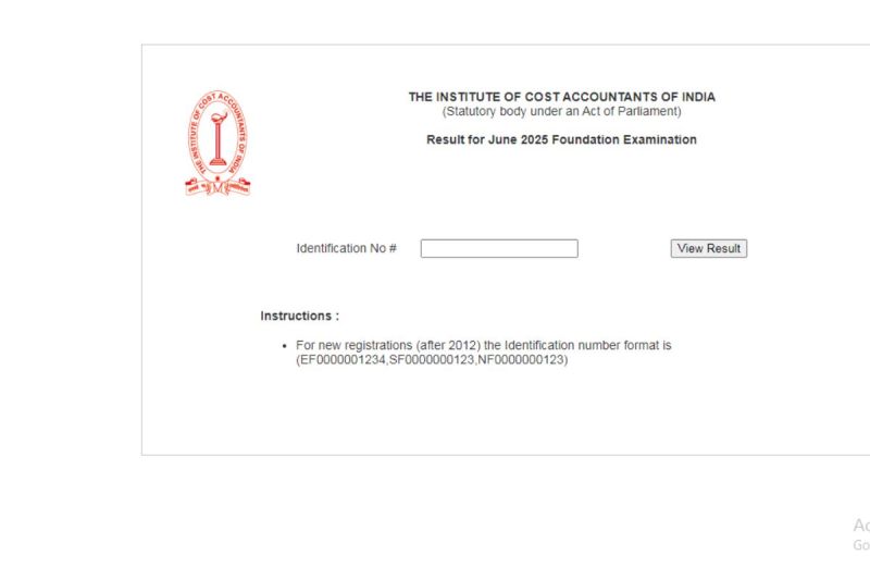 ICMAI CMA Foundation Result