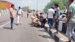 कंटेनर ने दो बाइकों में मारी टक्कर, मां बेटे की मौत, दो अन्य घायल - image