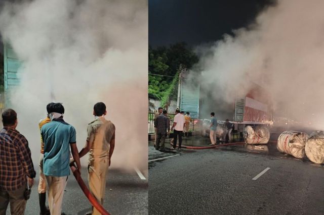 Fire broke out in container