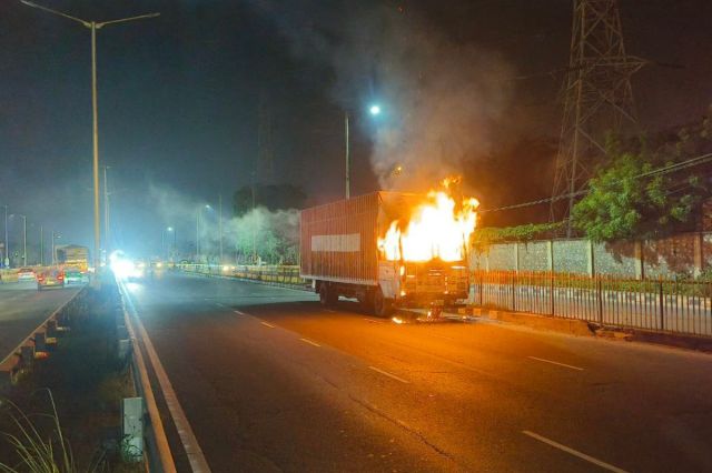Fire broke out in container