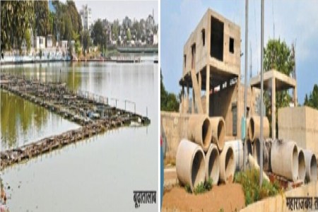 शहर के दो बड़े ऐतिहासिक तालाब बदहाल(photo-patrika)