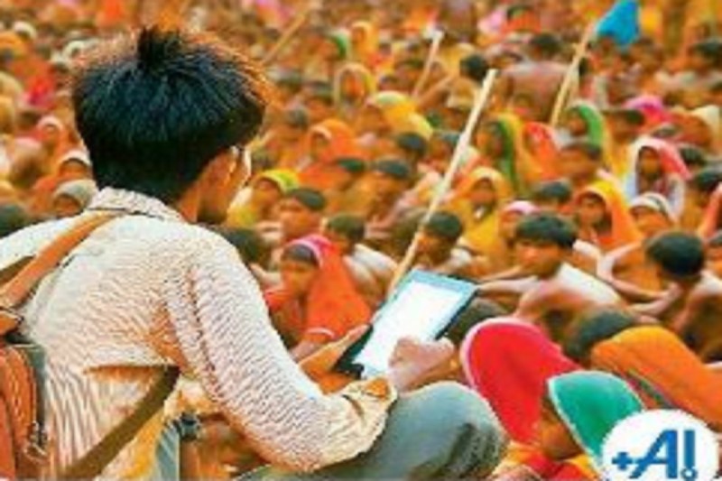 200 युवाओं की टीम ऐप से कर रही गणना (Photo source- Patrika)