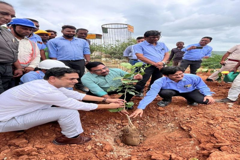 Bhilwara Mines Department planted 5000 saplings, planted shady and fruit bearing plants on overburden dump
