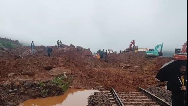 Landslide on Railway Line: