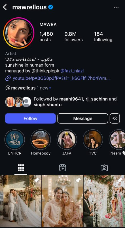 Mawra Hocane Instagram Account