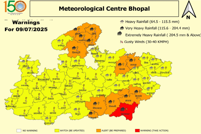 36 Districts Rain Warning