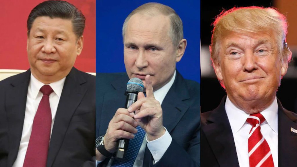 Xi Jinping, Vladimir Putin and Donald Trump