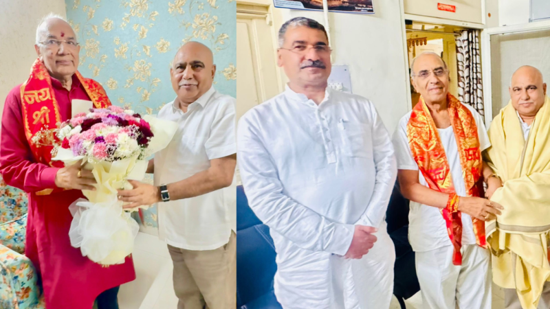 State President Hemant Khandelwal sought blessings from Captan Singh Solanki and Makhan Singh