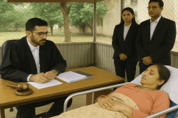 कोर्ट परिसर में भावुक कर देने वाला नजारा, एंबुलेंस से आई महिला के लिए बनी अस्थाई
अदालत - image