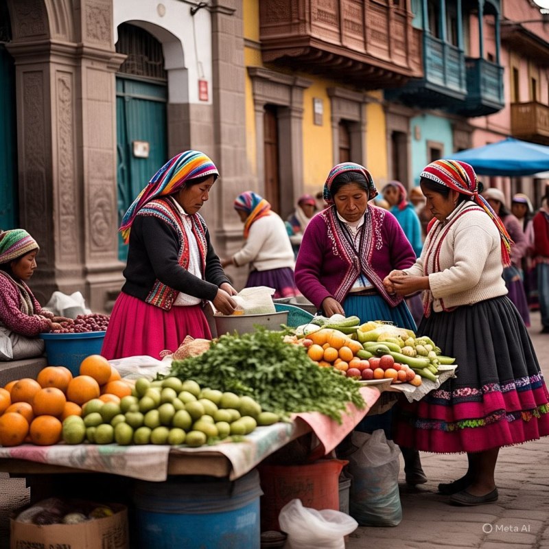 पेरू शहर में जनजीवन