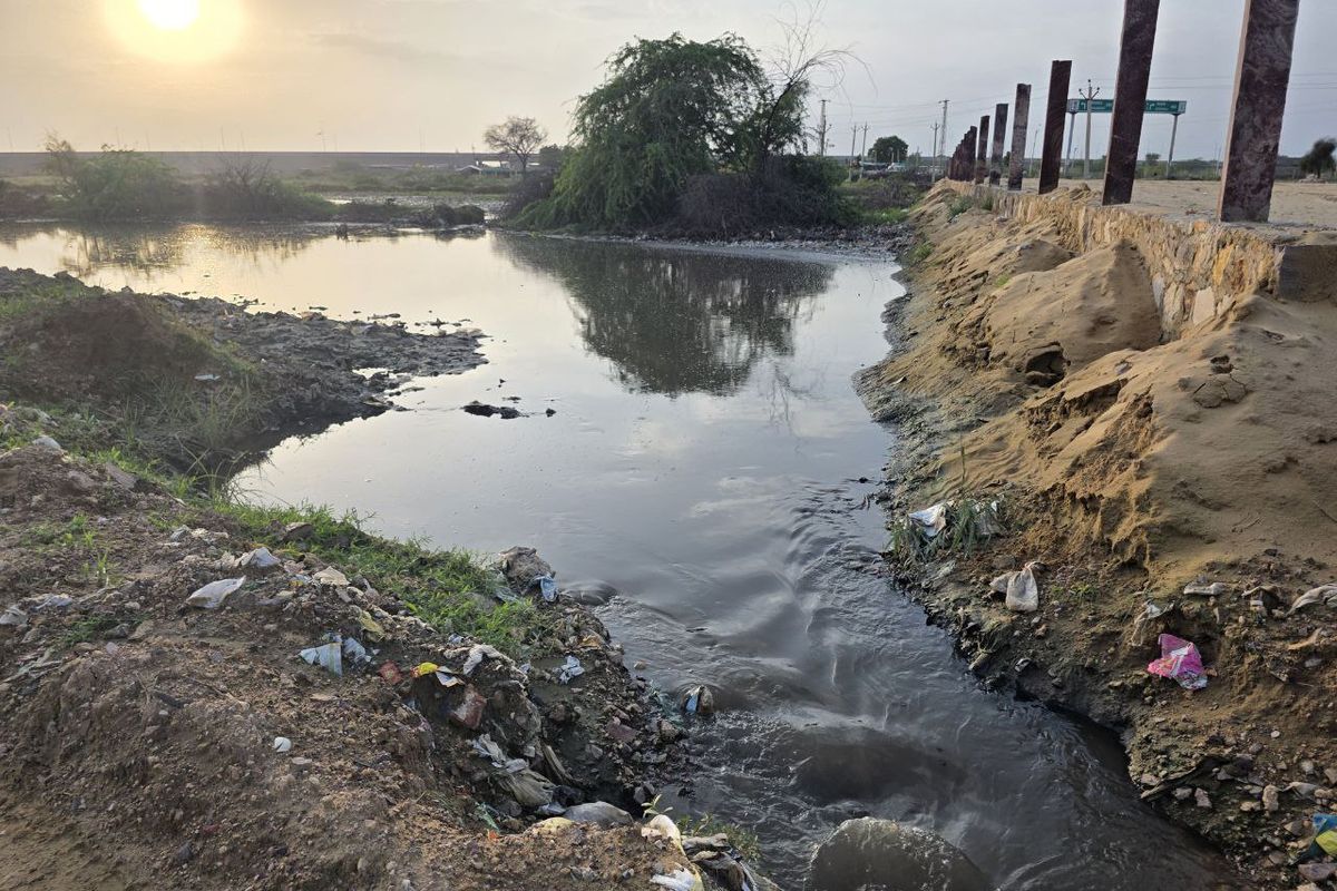 सिणधरी रोड पर हाईवे किनारे क्षतिग्रस्त नाले आमजन के लिए बन गए आफत, शहर का गंदा
पानी खेतों में घुसा
