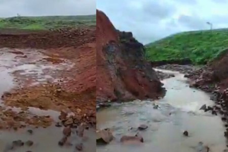 talab collapse first rain jal ganga sanvardhan abhiyan exposed (फोटो सोर्स - सोशल मीडिया एक्स.कॉम)