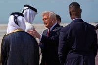 US President Donald Trump with Qatar PM