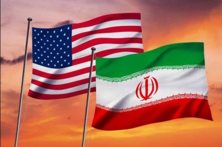 Flags of US and Iran
