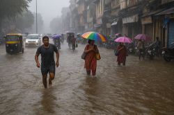 वाराणसी में बारिश का कहर, टूटा 33 साल का रिकॉर्ड, दूसरे दिन भी हो रही झमाझम
बारिश - image