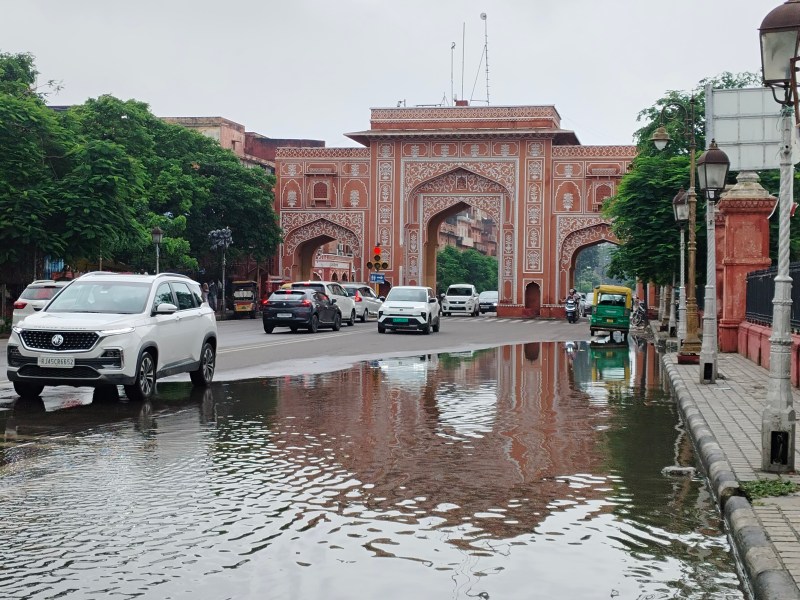 जयपुर में गुरुवार को हुई बारिश। फोटो पत्रिका।