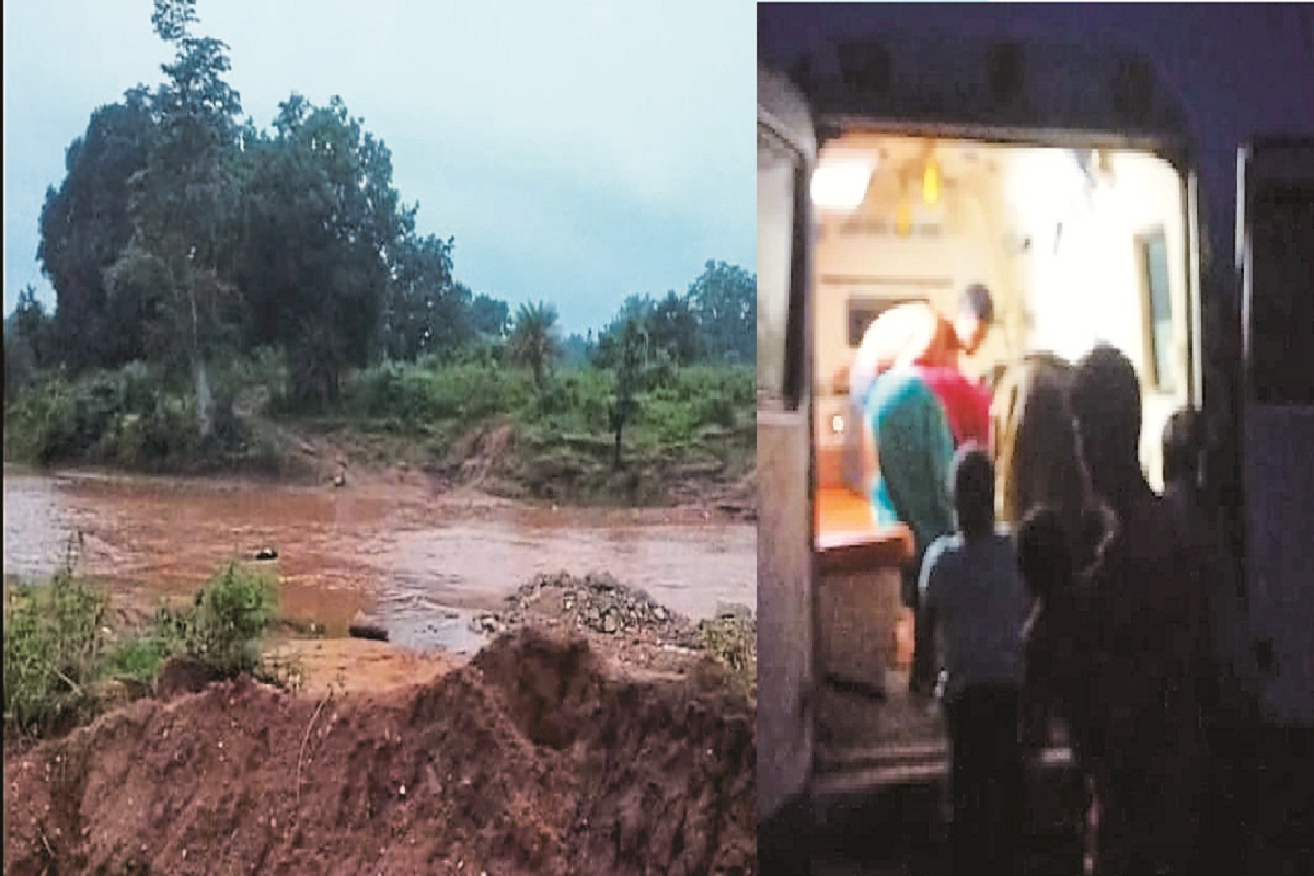 108 के कर्मियों ने मरीज को कराया पार (Photo source- Patrika)