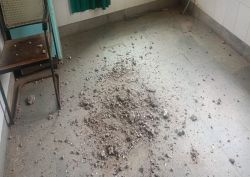 मरीजों के सैंपल लेते समय लैब की छत से मेज पर गिरा मलबा, स्टाफ और मरीज बाल-बाल
बचे - image