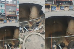 Aliganj Road Collapse: सड़क बनी पाताल, 20 फीट गहरे गड्ढे ने खोली सीवर व्यवस्था
की पोल - image