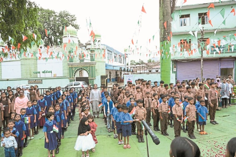 जामा मस्जिद ग्राउंड में फहराया तिरंगा (Photo source- Patrika)