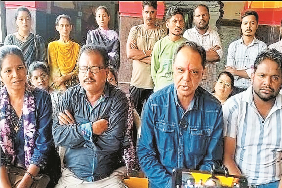NHM employees indefinite strike (Photo source- Patrika)