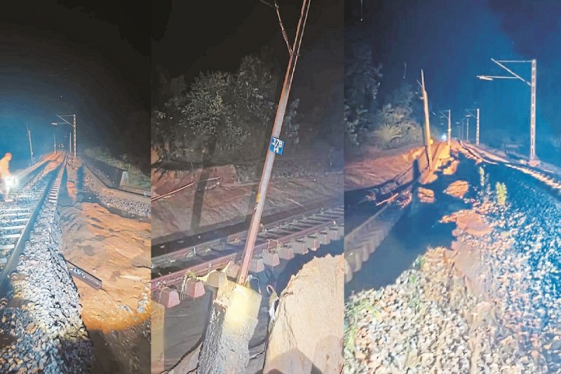 भारी बारिश ने रोकी रेल सेवा (Photo source- Patrika)