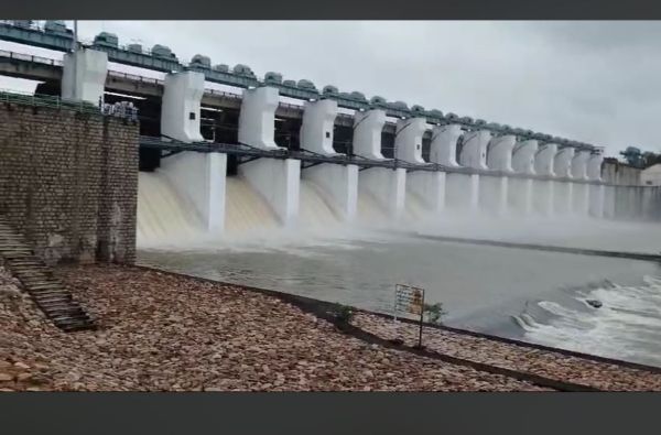 Gangrel Dam: कभी भी छलक सकता है गंगरेल बांध, हुआ लबालब देखें तस्वीरें 
