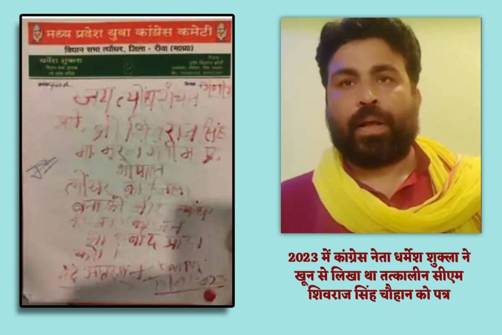 Congress Leader Dharmesh Shukla Wrote a letter in blood