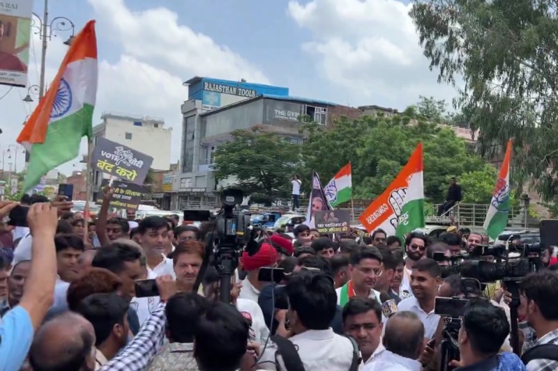 Congress protests in Jaipur