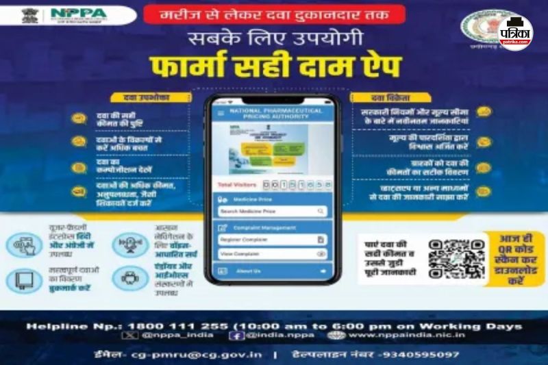 एनपीपीए ने लॉन्च किया ‘फार्मा सही दाम’ ऐप (फोटो सोर्स- पत्रिका)
