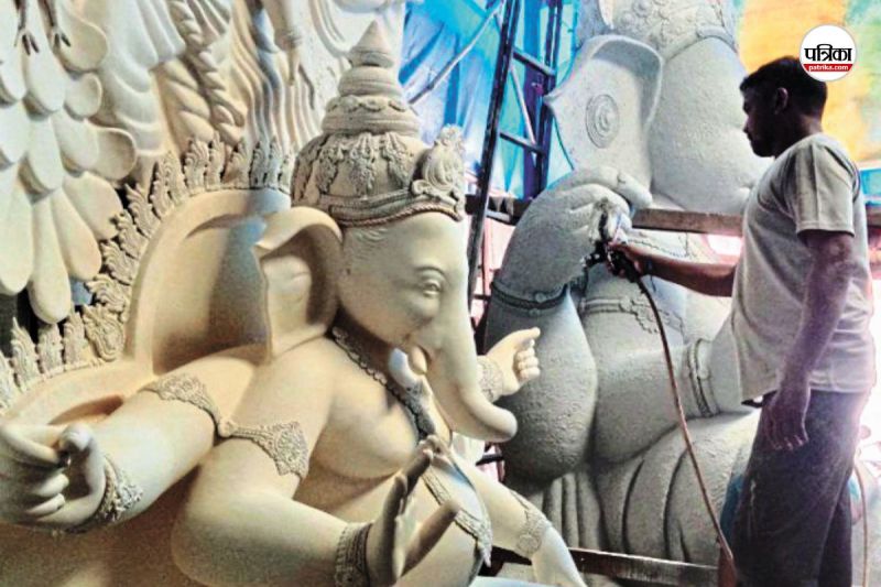Ganesh Chaturthi 2025: गणेश चतुर्थी को लेकर तैयारी शुरू, मूर्तिकार विध्नहर्ता को दे रहे आकार(photo-patrika)