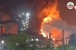 भिलाई स्टील प्लांट में बड़ा हादसा, ब्लास्ट फर्नेस 8 के डस्ट कैचर में लगी भीषण आग - image