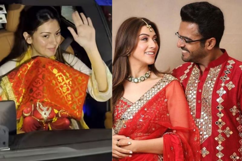 Hansika Motwani celebrate ganesh chaturthi with no sindoor and mangalsutra