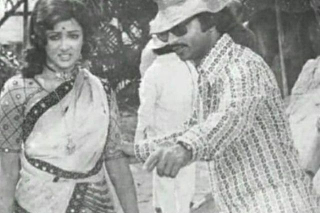 Hema Malini in Sholay film Shooting photo