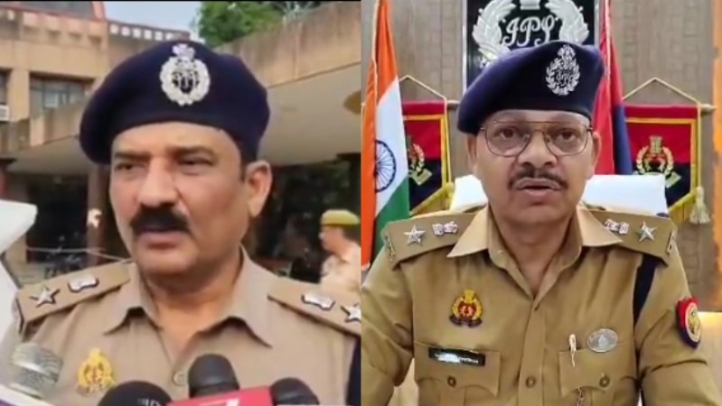 कानपुर देहात एसपी अरविंद मिश्रा और एसपी श्रावस्ती घनश्याम (फोटो सोर्स- 'X' Kanpur dehat and shravasti वीडियो ग्रैब)