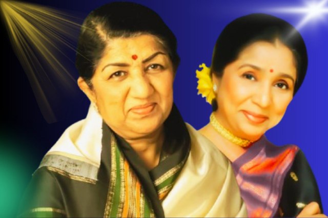 Asha Bhosle with Elder Sister Lata Mageshkar