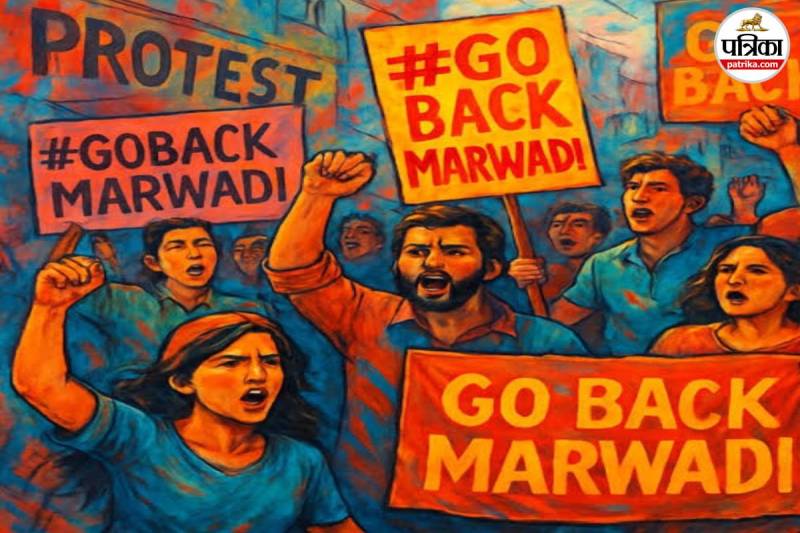 Marwari go back protest in Telangana