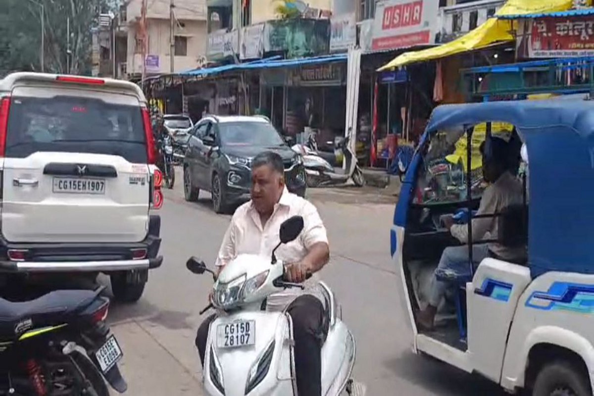 Minister Rajesh Agrawal on scooty