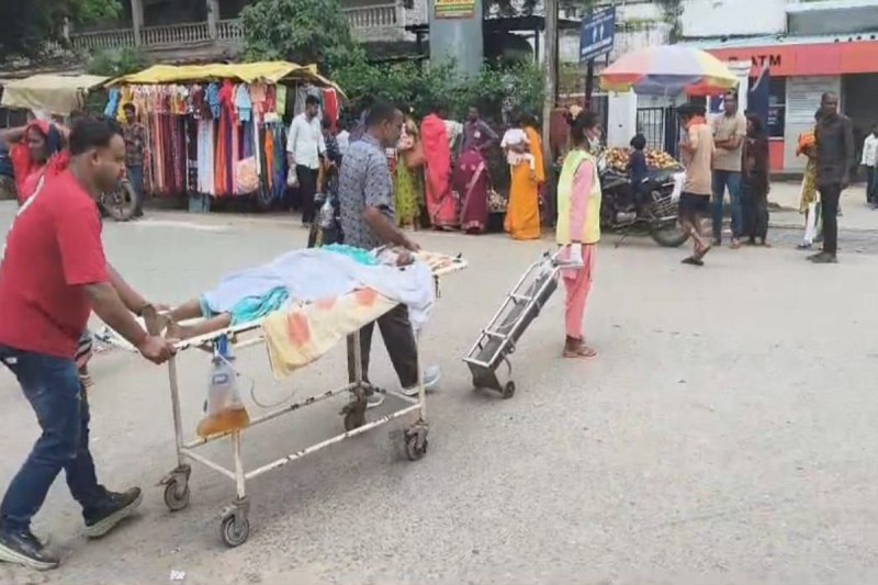 Patient on stretcher